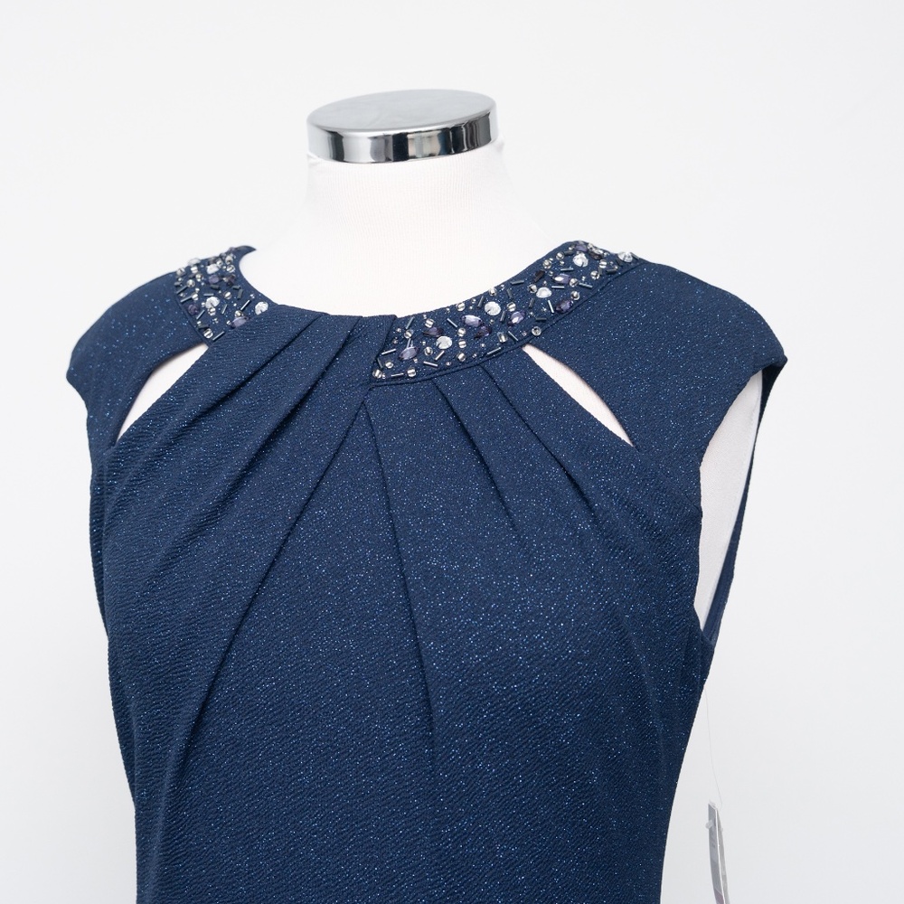 SLNY‎ - Beaded Neckline Faux Wrap Gown - Picture 8 of 14